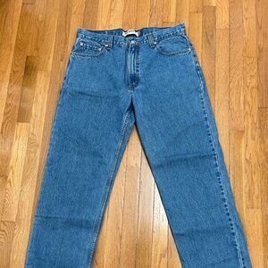 Levis Relaxed Fit 550 36x36 Tall Medium Blue Denim Jeans Five Pocket Red Tab